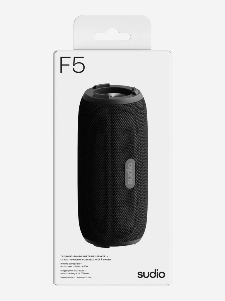 Беспроводная портативная колонка Sudio F5 Portable Bluetooth Speaker, цвет: черный