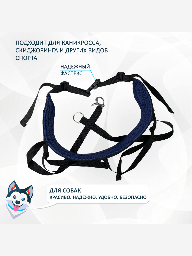 Пояс totemica "Синий иней" для каникросса (бег с собакой) и скиджоринга (езда на лыжах за собакой)