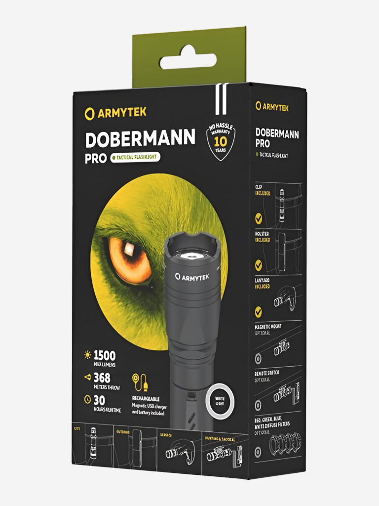 Фонарь ручной Armytek Dobermann Pro Magnet USB, холодный свет