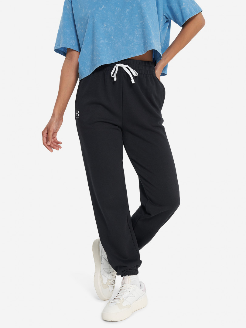 фото Брюки женские under armour rival terry, черный