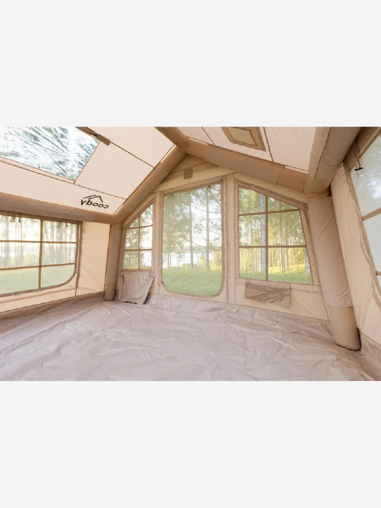 Надувная палатка Coody 8.0 Beige, 320×250×220 см, 2–4 человека, 2 входа, навес