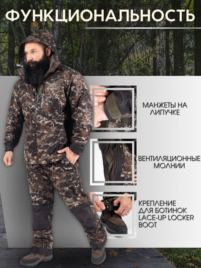 Костюм мужской охотничий FINNHUNT Reliable Padded Autumn Camo