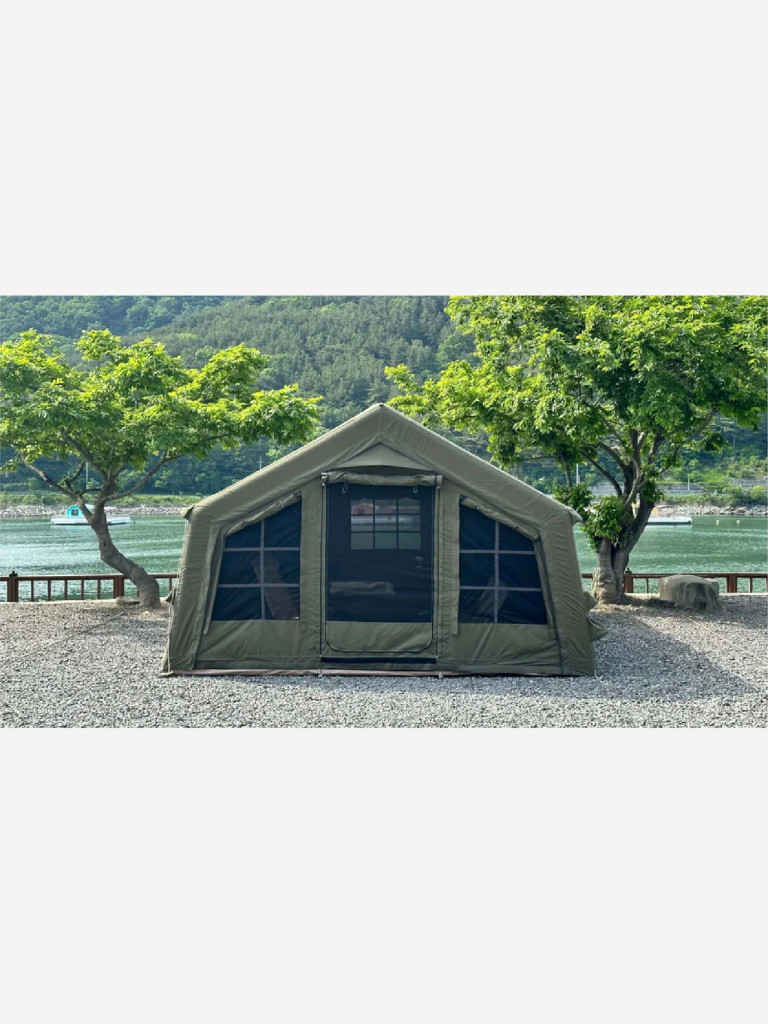 Надувная палатка Coody 13.68 Pro Army Green, 5–7 человек, 13.6 м², модульная система HUB