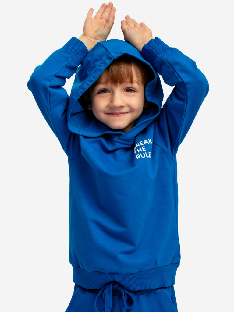 Толстовка с капюшоном синяя Button Blue
