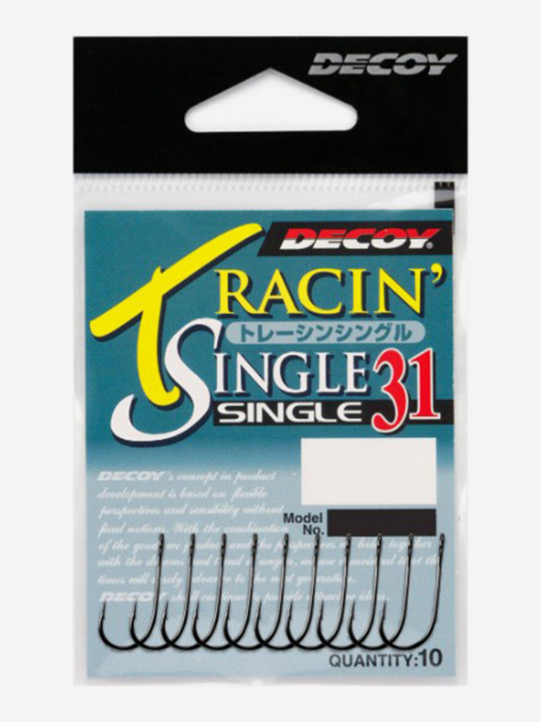 Крючок одинарный Decoy SINGLE 31 Tracin' Single #6 (в упаковке 10 штук)