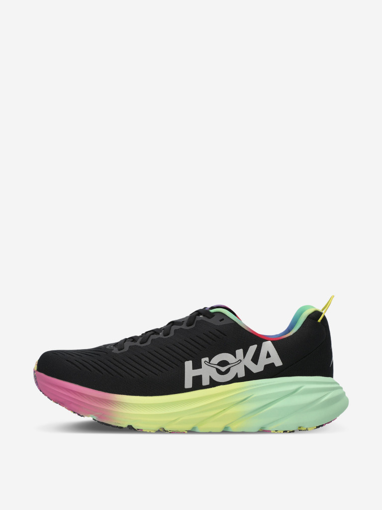 Кроссовки женские Hoka One One Rincon 3 черный/зеленый/розовый цвет —  купить за 13199 руб. со скидкой 40 %, отзывы в интернет-магазине Спортмастер