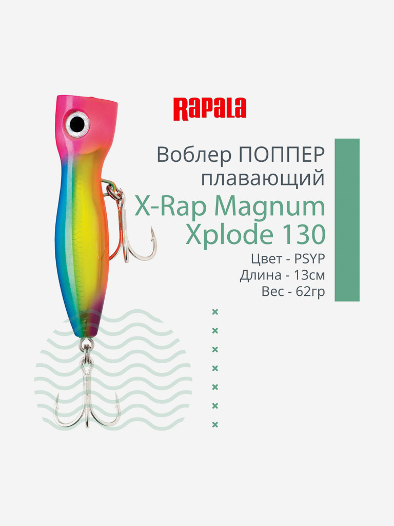 Воблер для рыбалки RAPALA X-Rap Magnum Xplode 130, 13см, 62гр, цвет PSYP, плавающий