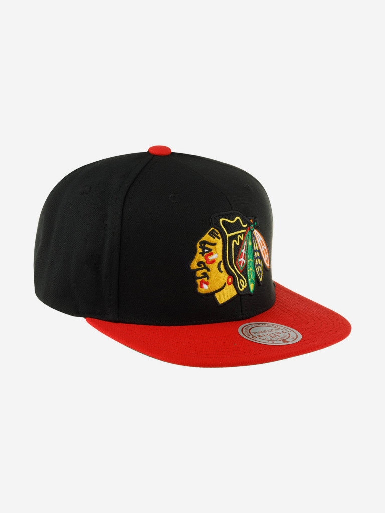 Бейсболка с прямым козырьком MITCHELL NESS 6HSSLR22462-CBHBKRD Chicago Blackhawks NHL (черный)