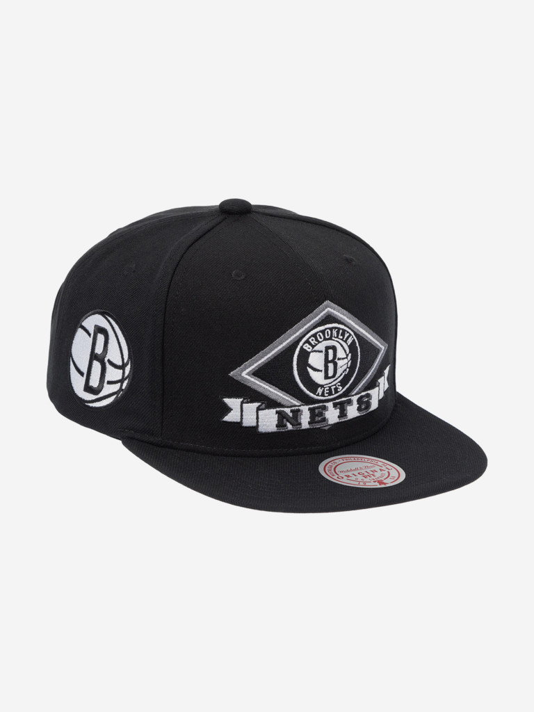 Бейсболка с прямым козырьком MITCHELL NESS HS9657-BNEBLCK Brooklyn Nets NBA (черный)