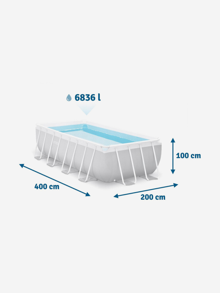 Бассейн каркасный прямоугольный Intex 26788 Prism Frame Rectangular 400х200х100см