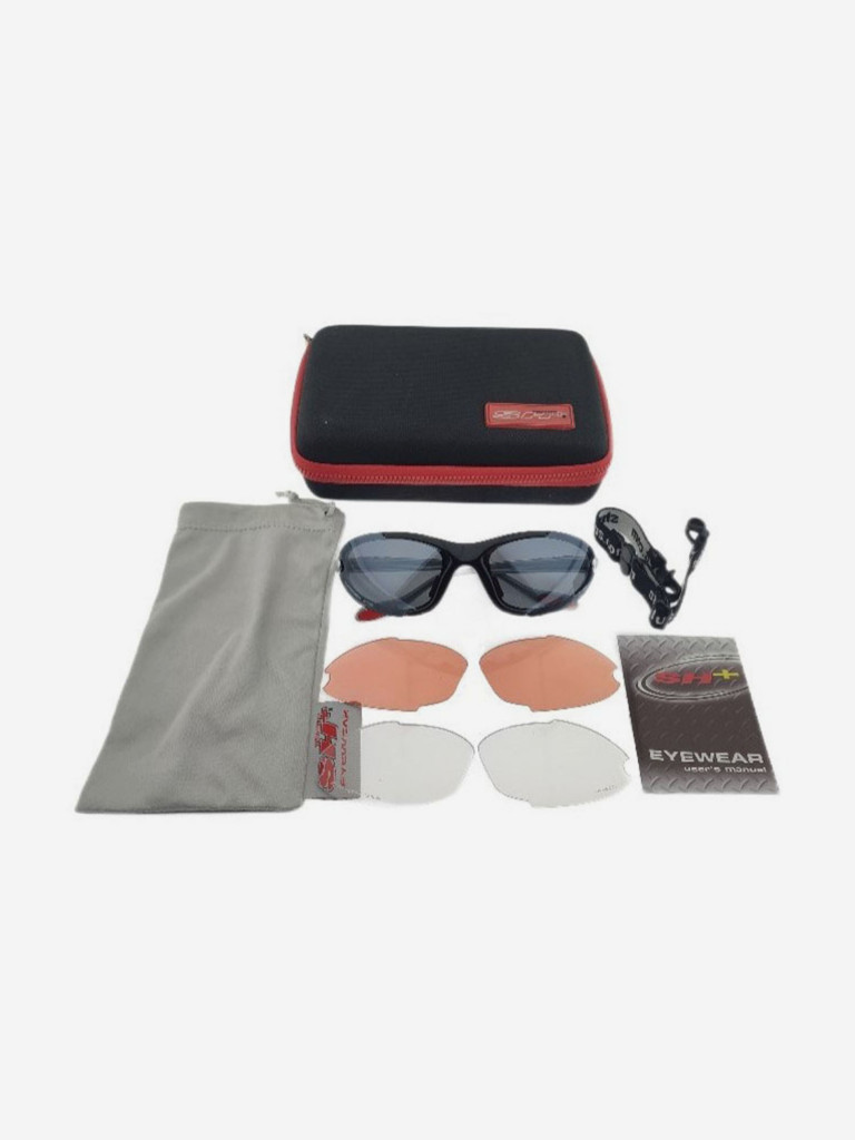 Спортивные очки SH+ RG Ultra red/black (+2 доп. линзы+кофр)