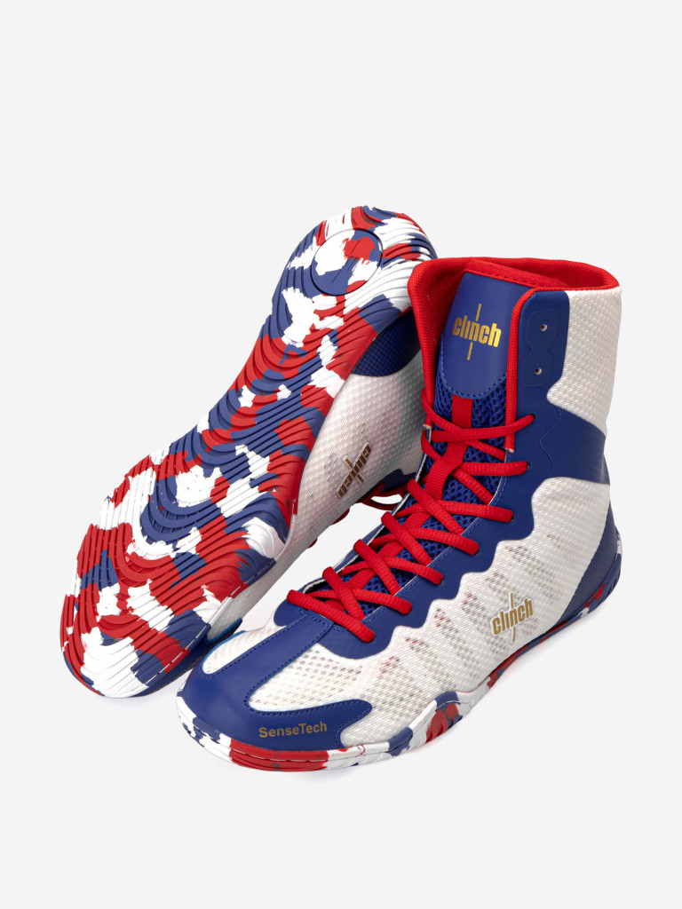 Боксерки Clinch Speed Pro Russian Team бело-сине-красные