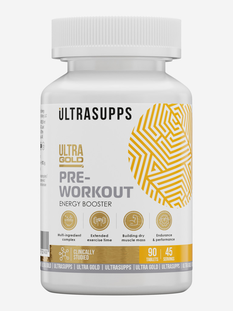 Предтренировочный комплекс Ultrasupps Ultra Gold, 90 шт