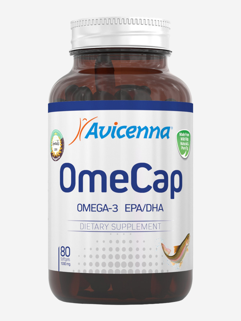 Avicenna® OmeCap Омега-3, концентрат ЭПК и ДГК для сердца, мозга и зрения, высокие стандарты очистки, 300 мг, 80 капсул