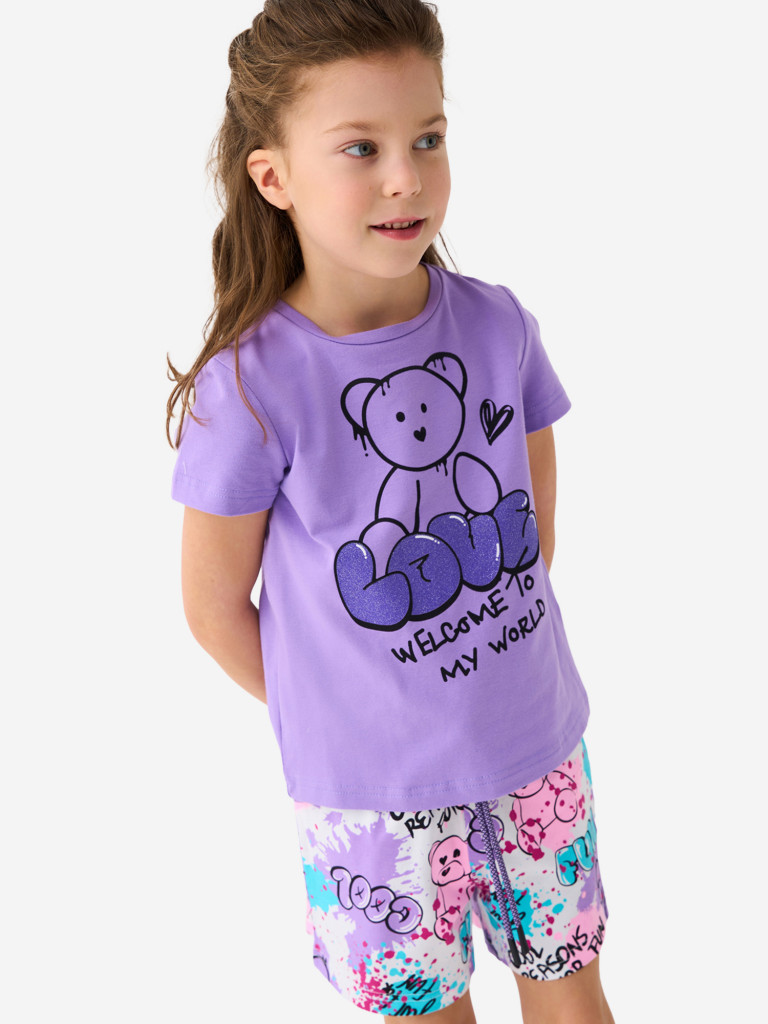 Комплект для девочек: футболка, шорты PlayToday