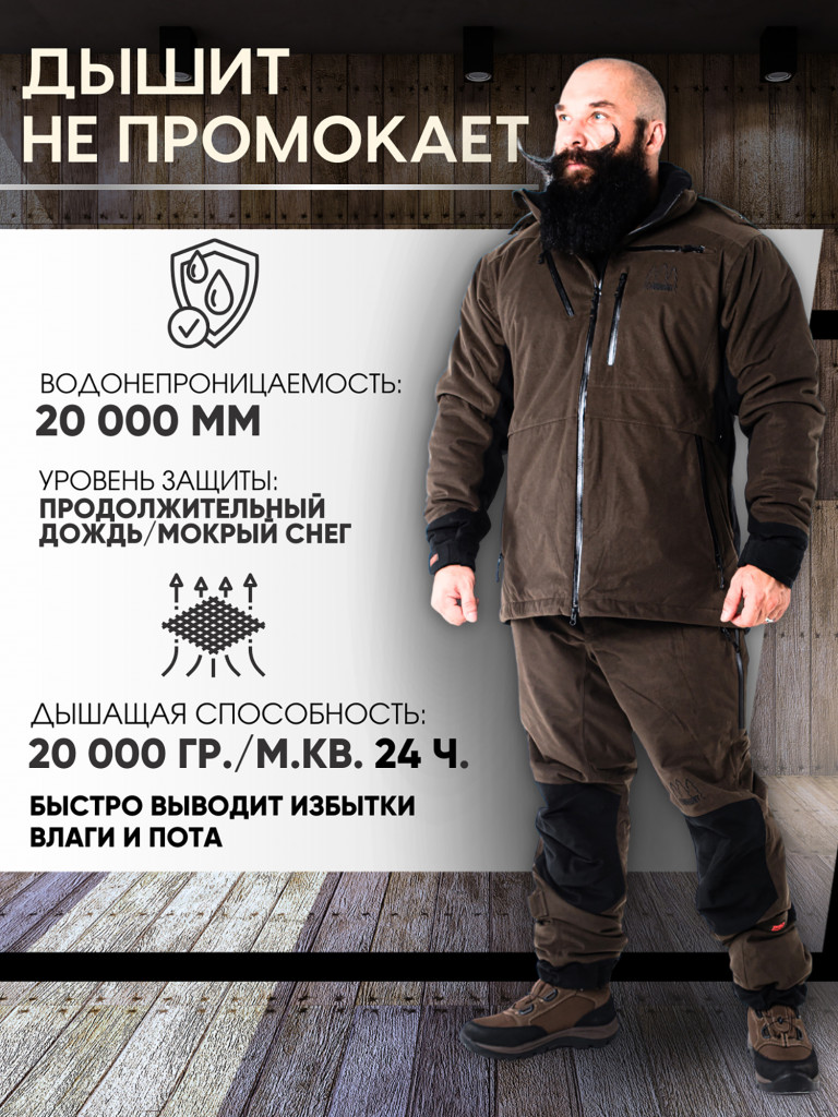 Костюм мужской охотничий FINNHUNT Reliable Padded Olive Black