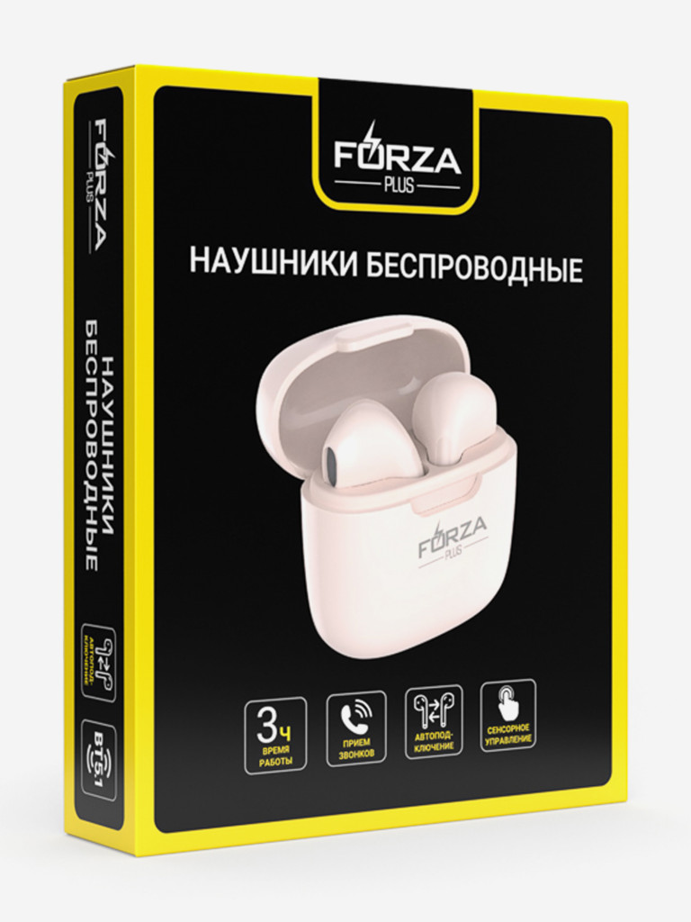 FORZA Наушники беспроводные TWS TON, 30/250 мАч, BT5.1, розовый