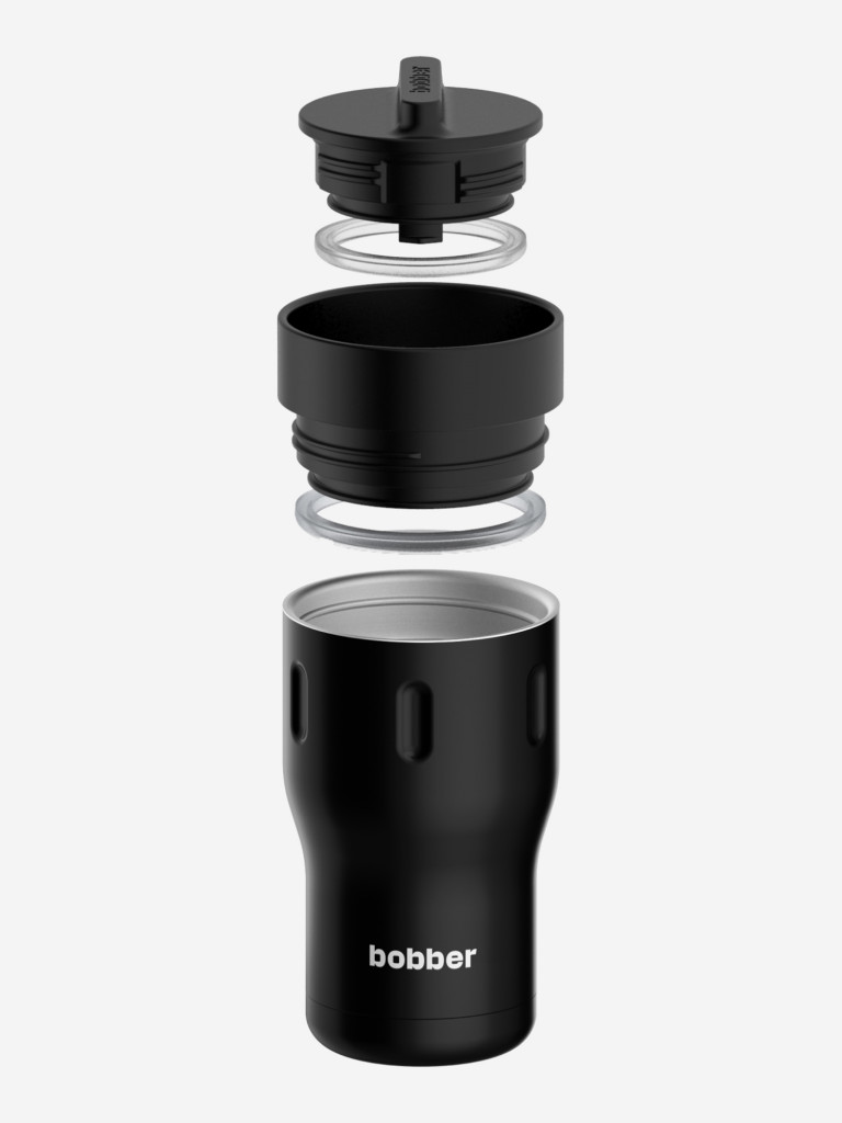 Термокружка вакуумная BOBBER Tumbler 350 мл, крышка 360, тепло до 6 часов, черный