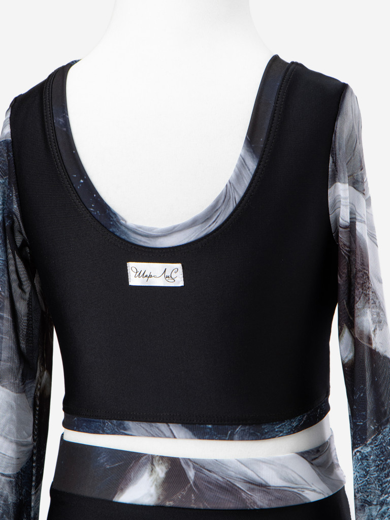 Топ спортивный детский с длинным рукавом ШарЛиС для девочек Sunrise black