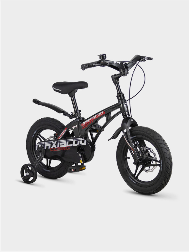 Велосипед детский Maxiscoo COSMIC Deluxe Plus 14'' черный глянцевый, 2026