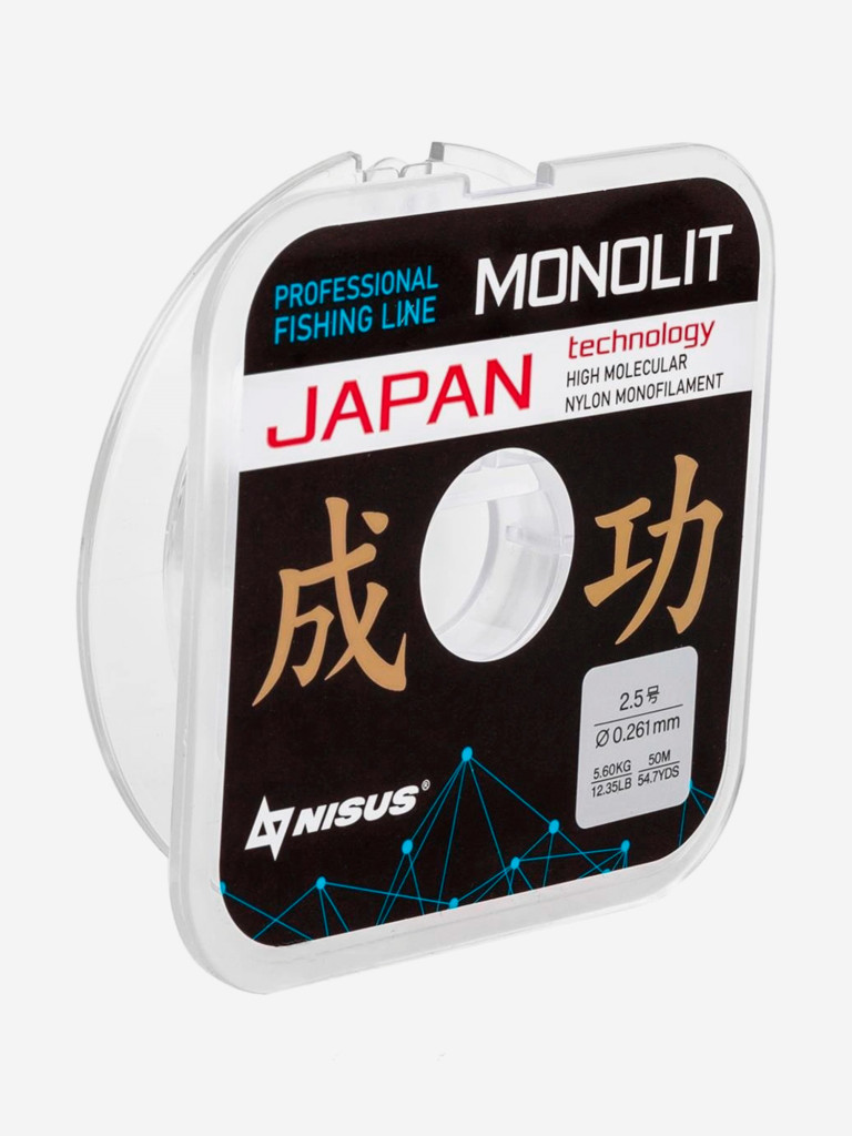 Леска для рыбалки Nisus MONOLIT Nylon 0,261мм, 50м, 5,6кг, прозрачный