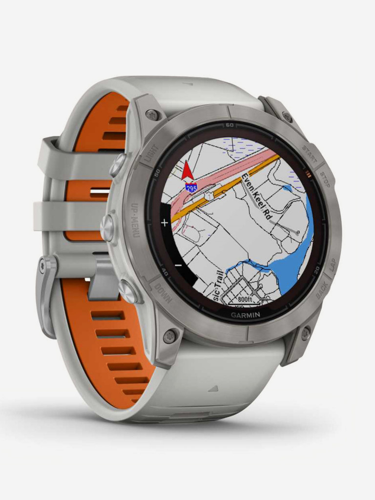 Спортивные часы Garmin Fenix 7X Pro Sapph Sol Ti w/Gray/Orange Band (010-02778-15G)