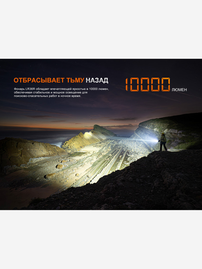 Фонарь светодиодный поисковый Fenix LR36R, 10000 лм