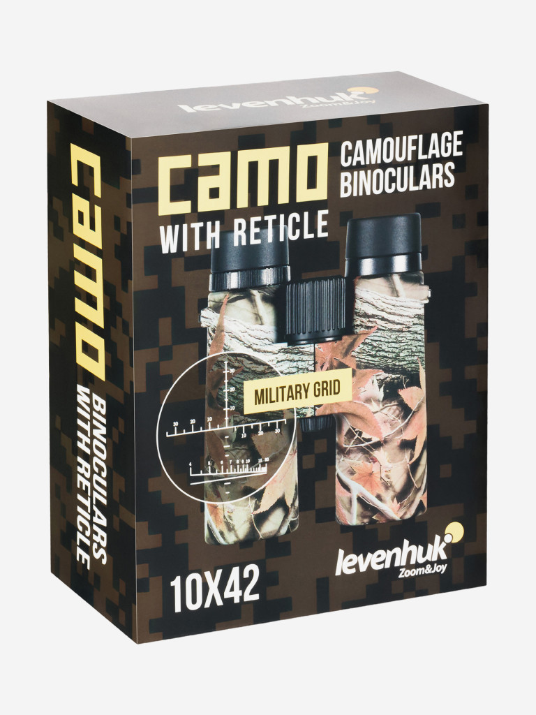 Бинокль Levenhuk Camo Pine 10x42 с сеткой