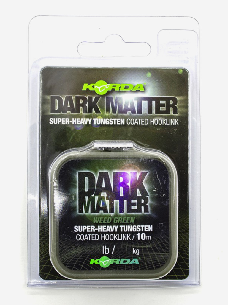 Поводковый материал KORDA Dark Matter Tungsten Coated Braid Weed Green 18lb 10м