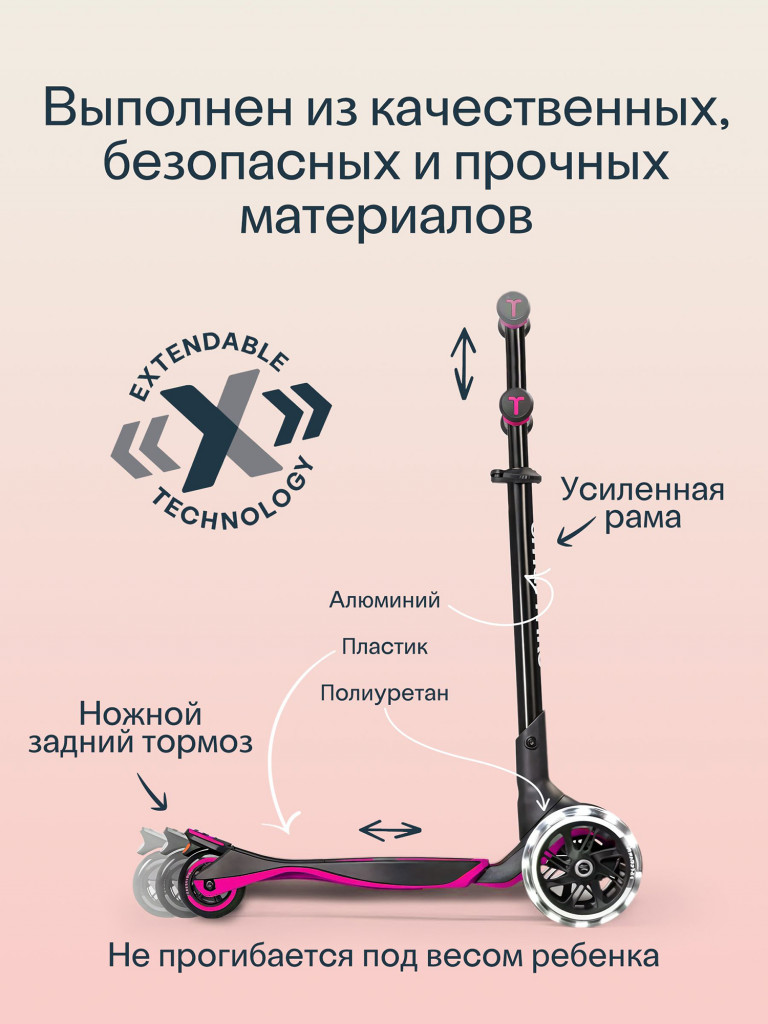 Самокат трехколесный детский SmarTrike Xtend Scooter, растущий, складной, от 3 до 12 лет