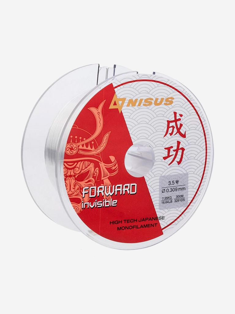 Леска для рыбалки Nisus FORWARD Invisible Nylon 0,309мм, 300м, 7,55кг, прозрачный