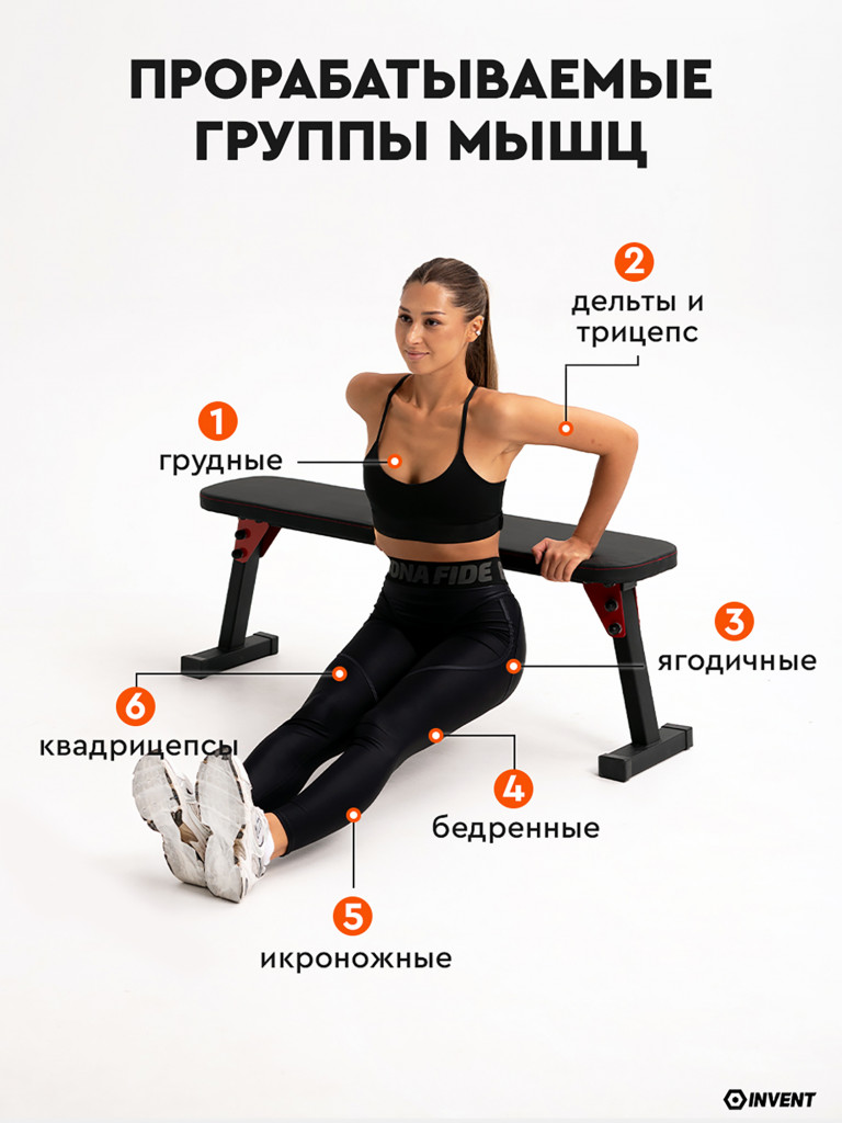 Скамья для жима спортивная горизонтальная