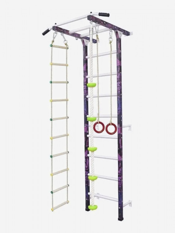 Шведская стенка WestSport "Техно" с турником, веревочной лестницей, кольцами, канатом с упорами, тарзанкой