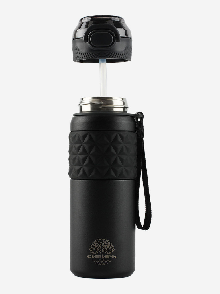 Термокружка Сибирь "Свежий ветер" 0.6л с трубочкой