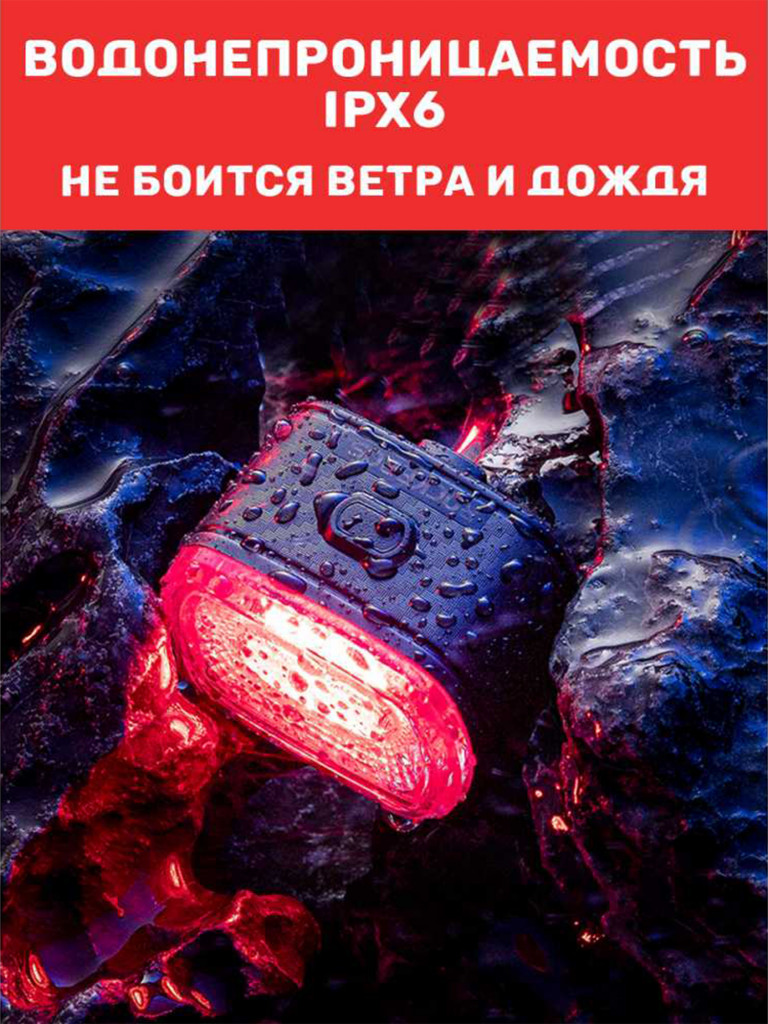 Фонарь велосипедный задний RockBros Q4