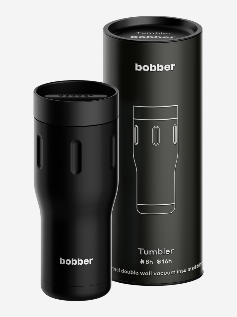 Термокружка вакуумная BOBBER Tumbler 500 мл, крышка 360, тепло до 8 часов, черный