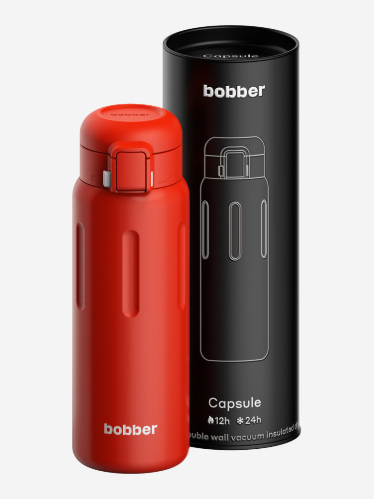 Термокружка ваккумная BOBBER Capsule 500 мл с закрытой питьевой системой красный