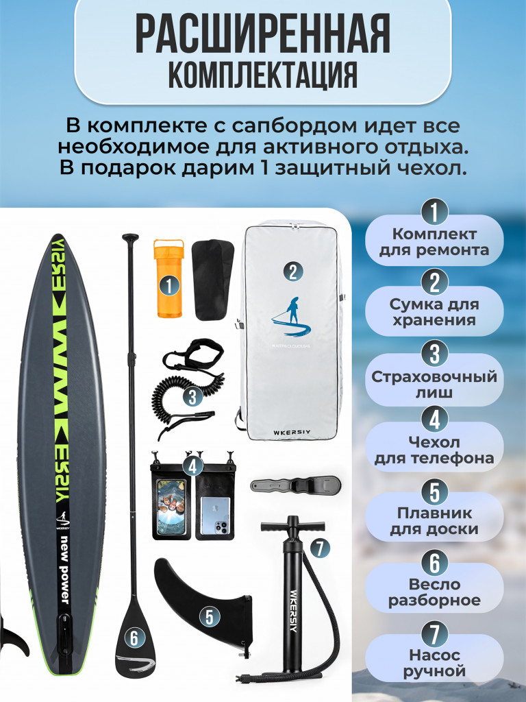 Доска для САП-серфинга Nonstopika Action T01, цвет зеленый (туринговый)
