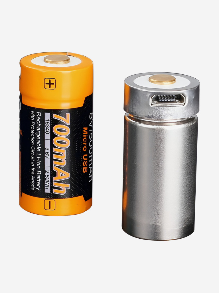Аккумулятор Fenix, 16340 700 UP мАч Li-ion, с разъемом для USB