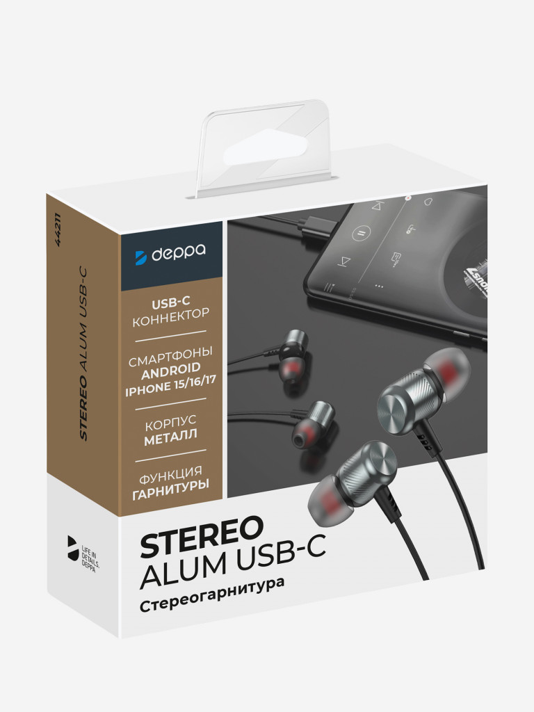 Стереогарнитура Stereo Alum Type-C, 1.2 метра