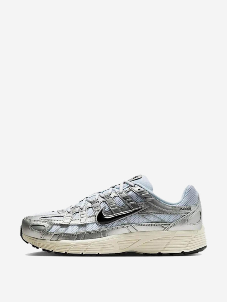 Кроссовки Nike P 6000 White Metallic Silver Flat Silver Black