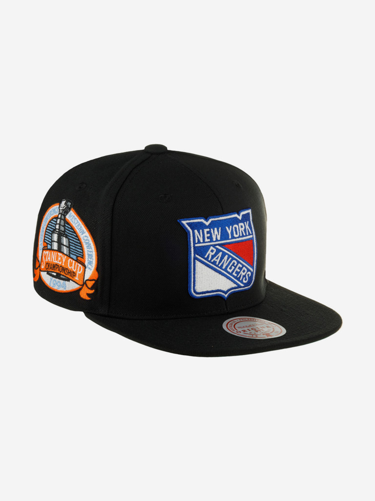 Бейсболка с прямым козырьком MITCHELL NESS HHSS6743-NYAYYPPPBLCK New York Rangers NHL (черный)