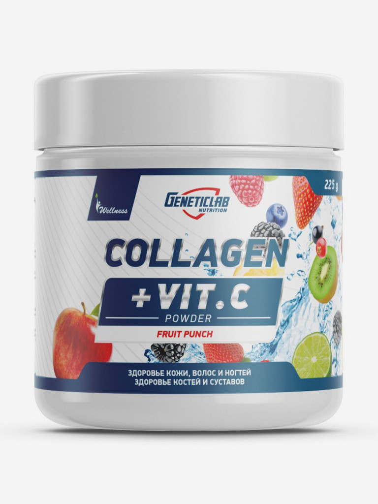 Коллаген COLLAGEN PLUS 225 g Фруктовый пунш Geneticlab Nutrition