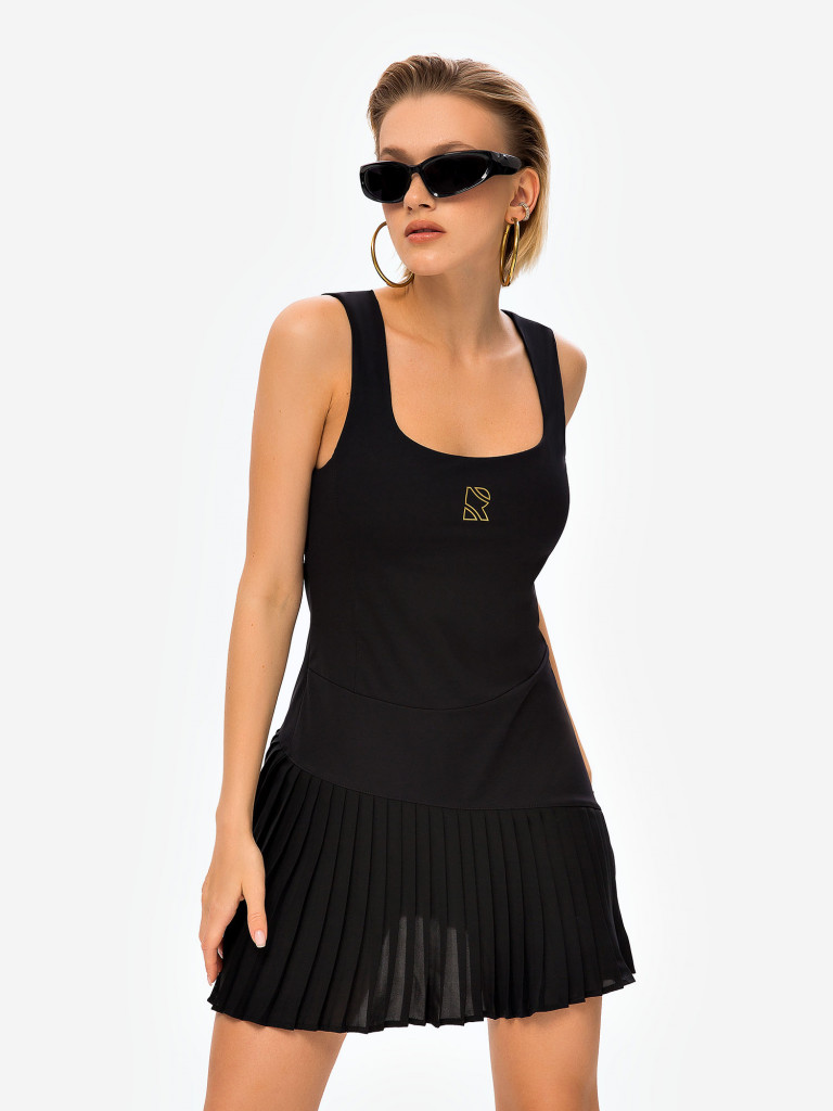 Платье женское RAQUETA Sport с юбкой плиссе Painted Black