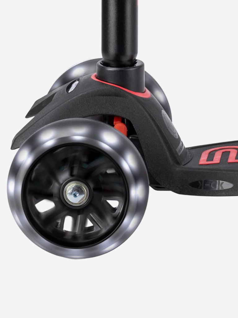 Самокат Micro Maxi Deluxe Pro Led Черно-Красный 2026