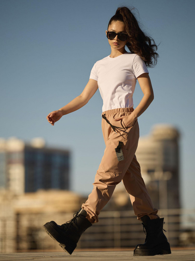 Брюки софтшелл для девочки batik Тони молочный шоколад