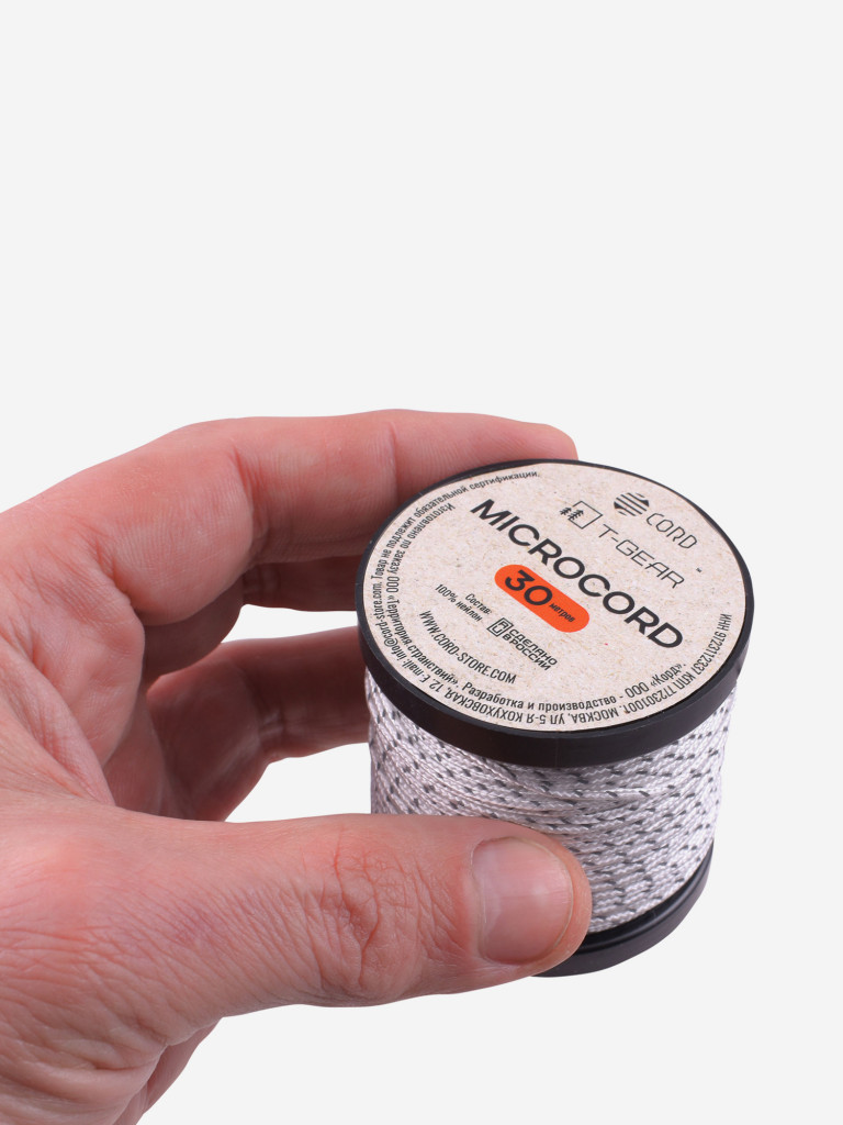 Микрокорд T-Gear x CORD nylon катушка 30м световозвращающий (White)