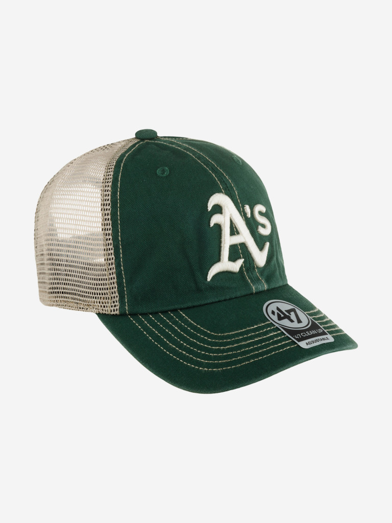 Бейсболка с сеточкой 47 BRAND B-TRWLR18GWP-VG Oakland Athletics MLB