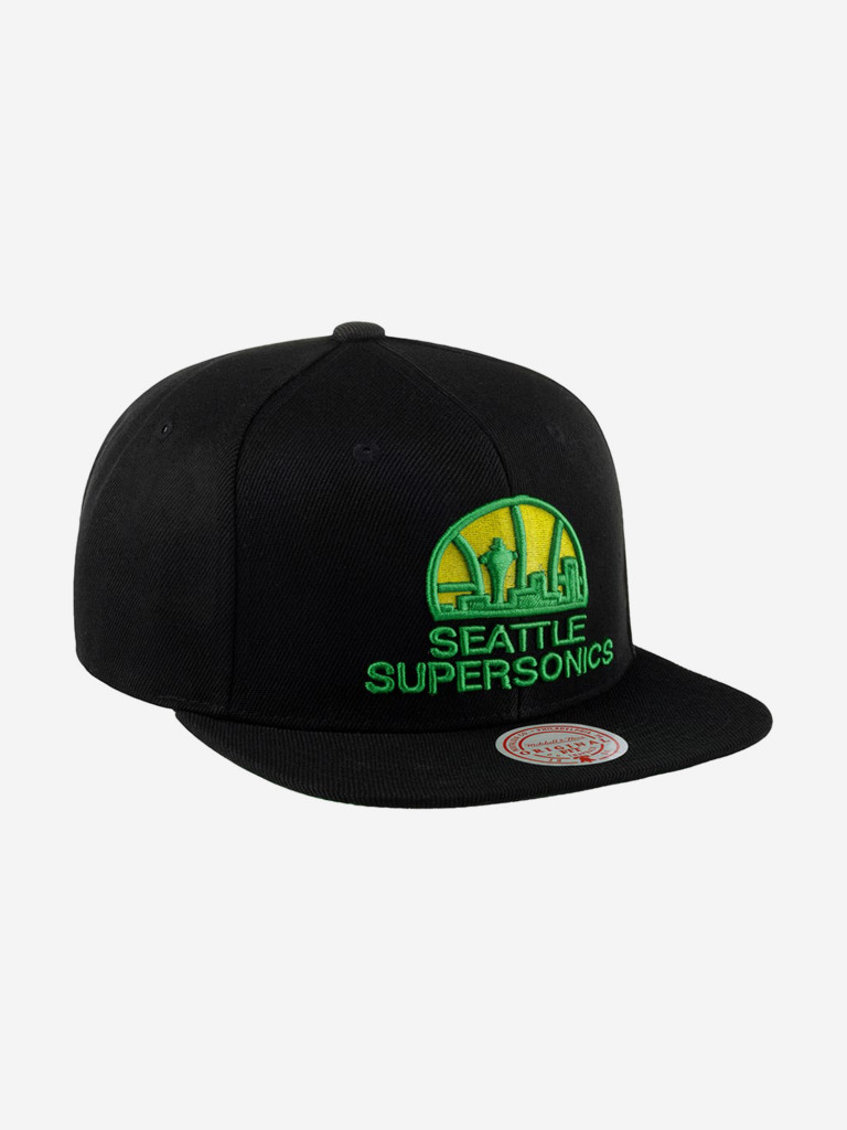 Бейсболка с прямым козырьком MITCHELL NESS 6HSSJS19079-SSUBLCK Seattle Supersonics NBA