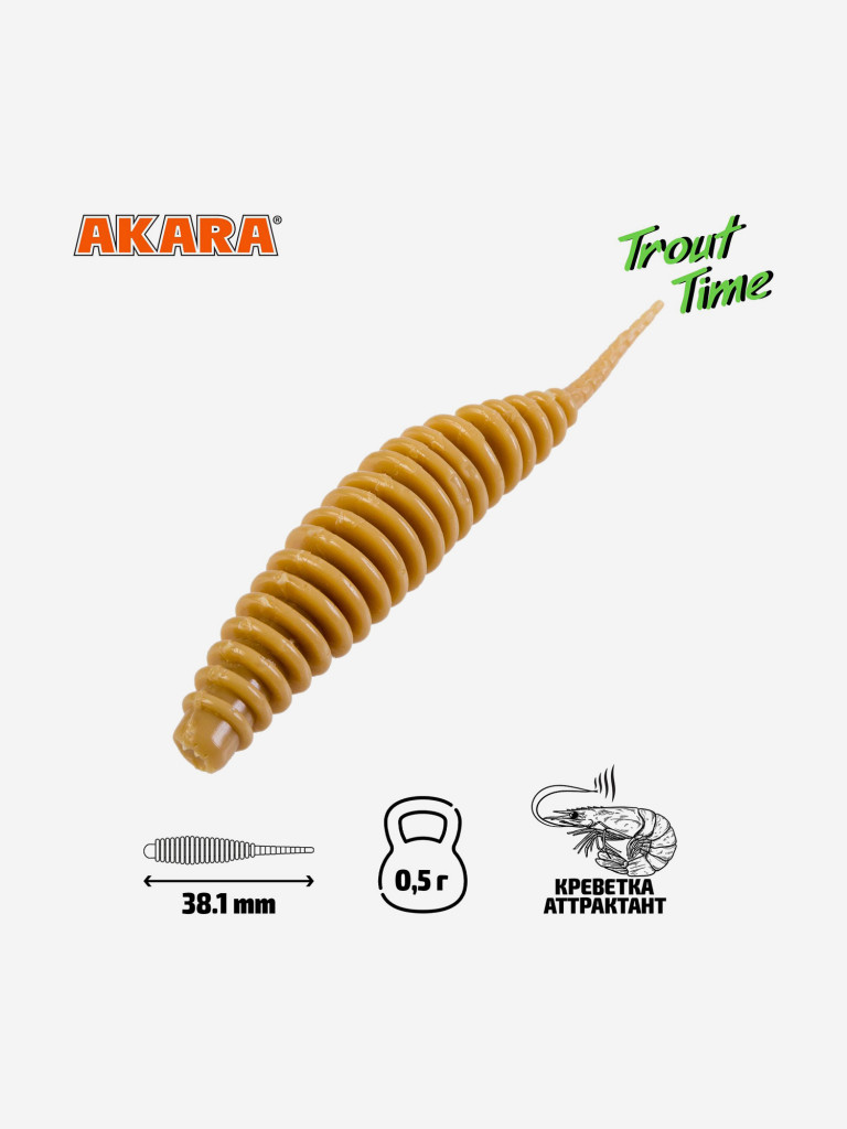 Силиконовая приманка Akara Trout Time REX 1.5 Shrimp 445 (20 шт.)
